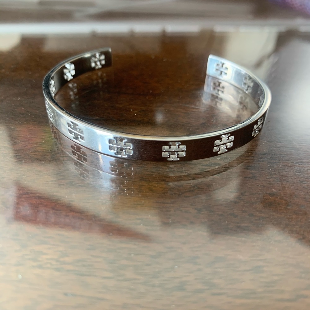Tory Burch Silver Logo Cuff